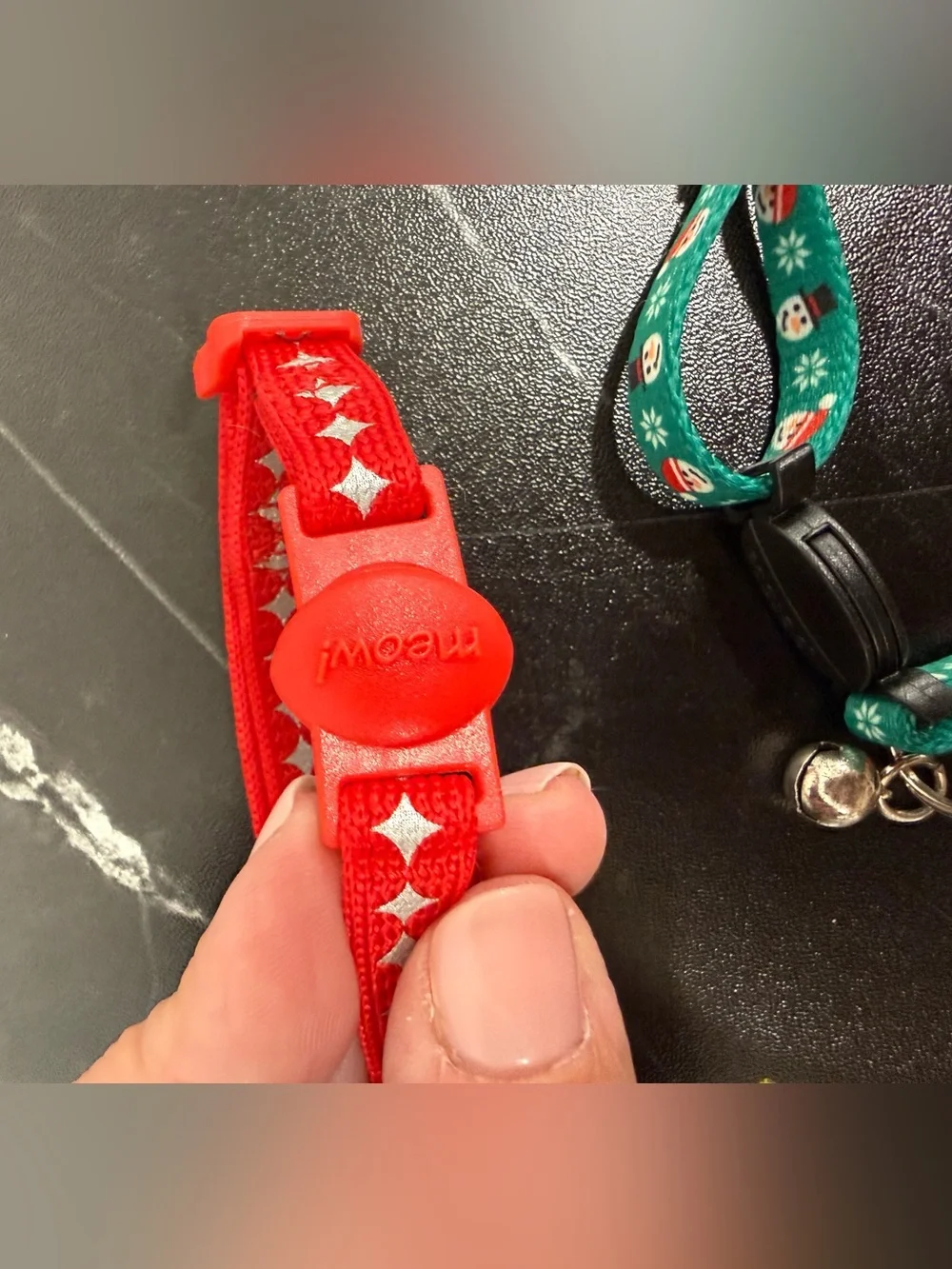 LN set of 6 various cat Collars petco bow green red Christmas holiday